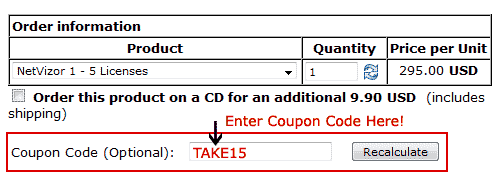 NetVizor Coupon Demo